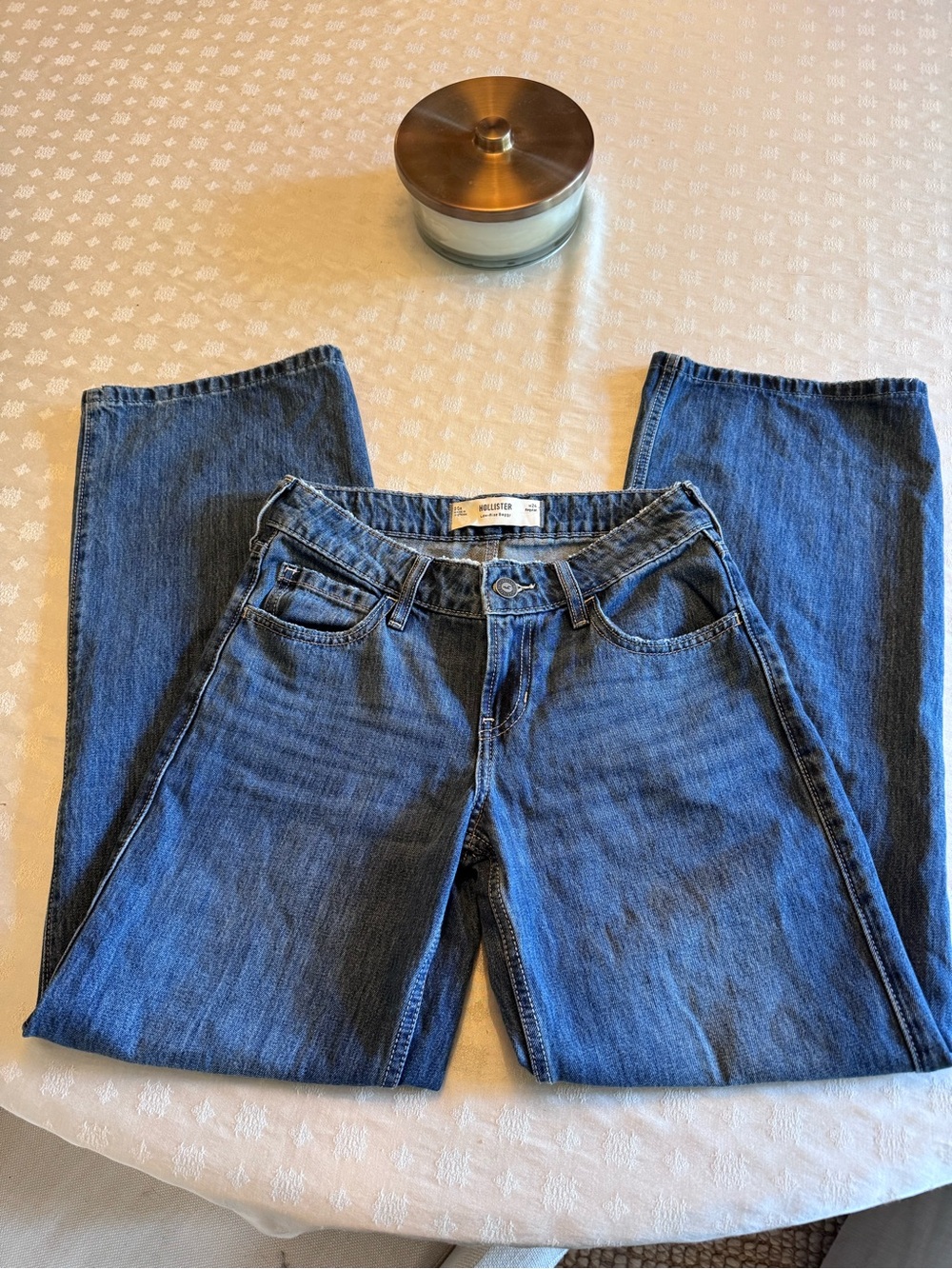 Hollister Women's Classic Blue Straight-Leg Jeans